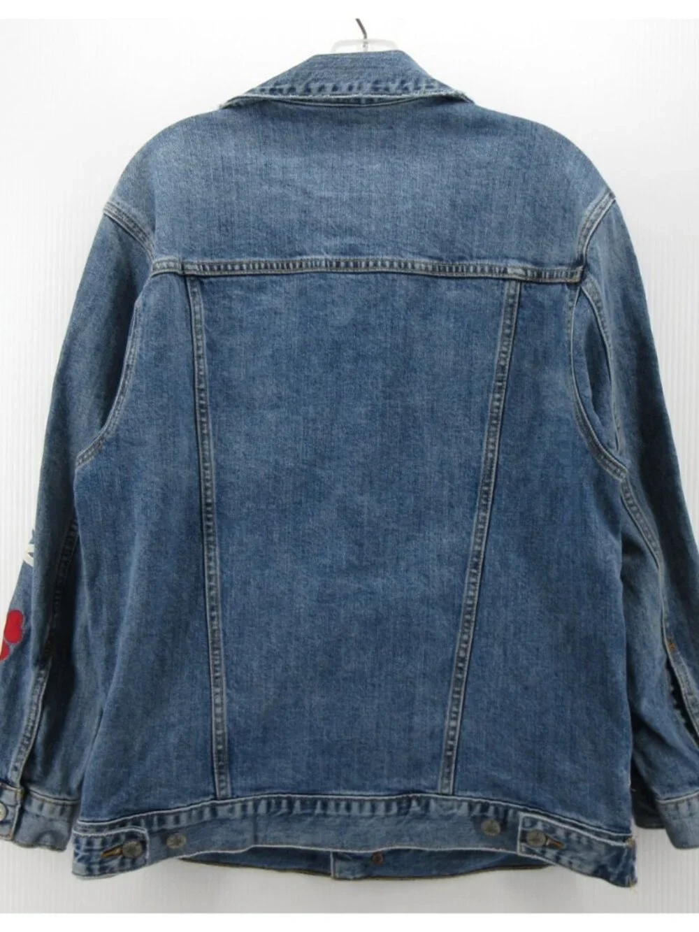 Lucky Brand Jacket Medium Trucker Dungarees Y2K Denim Spell Out Moto